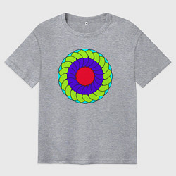 Футболка оверсайз мужская Неоновое колесо, цвет: меланж