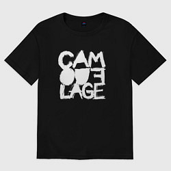 Футболка оверсайз мужская Camouflage - A synthpop band from germany, цвет: черный