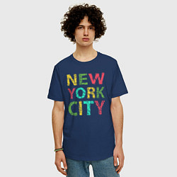Футболка оверсайз мужская New York city colors, цвет: тёмно-синий — фото 2