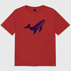 Футболка оверсайз мужская Space whale, цвет: красный