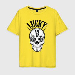 Футболка оверсайз мужская Lucky skull, цвет: желтый