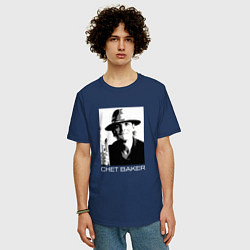 Футболка оверсайз мужская Chet Baker jazz legend, цвет: тёмно-синий — фото 2
