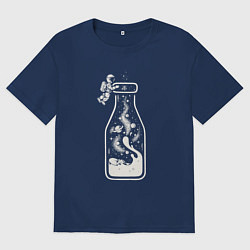 Футболка оверсайз мужская Космос в бутылочке, цвет: тёмно-синий