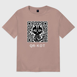 Мужская футболка оверсайз QR-кот