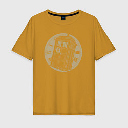 Футболка оверсайз мужская Time tardis, цвет: горчичный