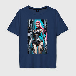 Мужская футболка оверсайз Barbie cyber warrior - ai art fantasy