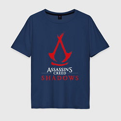 Футболка оверсайз мужская Assassins creed shadows logo, цвет: тёмно-синий