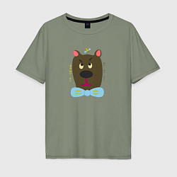 Мужская футболка оверсайз Медведь с пчелой