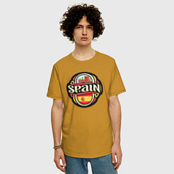Футболка оверсайз мужская Spain, цвет: горчичный — фото 2