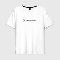 Мужская футболка оверсайз Mercedes benz logo grey