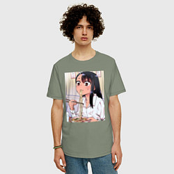 Футболка оверсайз мужская Не издевайся, Нагаторо Хаясэ, цвет: авокадо — фото 2