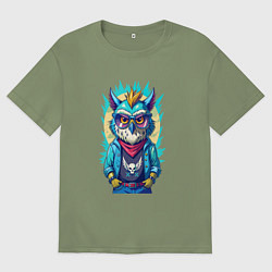 Футболка оверсайз мужская Роскошная сова, цвет: авокадо