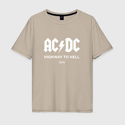 Футболка оверсайз мужская AC DC - Highway to hell 1979, цвет: миндальный