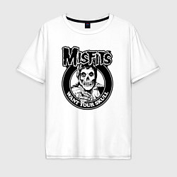 Мужская футболка оверсайз Misfits want your skull