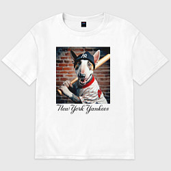 Мужская футболка оверсайз Bull terrier - New York yankees baseball team
