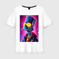 Мужская футболка оверсайз Cyber Bart Simpson - neon glow ai art