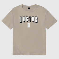 Футболка оверсайз мужская Doctor tardis, цвет: миндальный