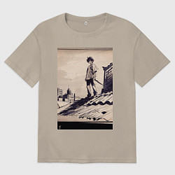 Футболка оверсайз мужская 17-years-old kid on the roof, цвет: миндальный