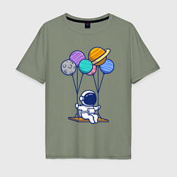 Мужская футболка оверсайз Качели в космосе