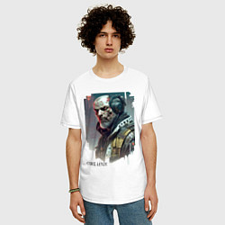 Футболка оверсайз мужская Cyber Lenin - ai art fantasy, цвет: белый — фото 2