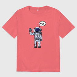 Мужская футболка оверсайз Пиксельный космонавт