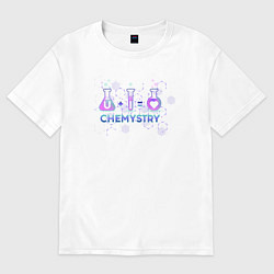 Футболка оверсайз мужская Chemistry: love, цвет: белый