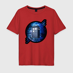 Мужская футболка оверсайз Tardis in space