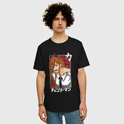Футболка оверсайз мужская Power anime, цвет: черный — фото 2
