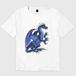 Футболка оверсайз мужская Azure dragon, цвет: белый