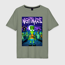 Мужская футболка оверсайз Zombie Bart Simpson - nightmare