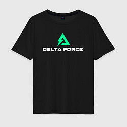 Футболка оверсайз мужская Delta force hawk ops logo, цвет: черный