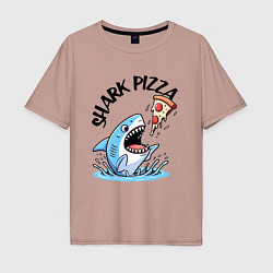 Мужская футболка оверсайз Shark pizza - ai art fantasy