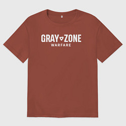 Футболка оверсайз мужская Gray zone warfare logo, цвет: кирпичный