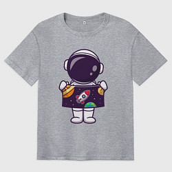 Футболка оверсайз мужская Космонавтик и космос, цвет: меланж