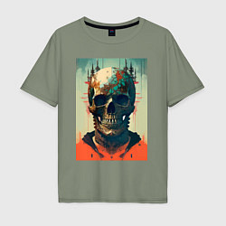 Мужская футболка оверсайз Ai art skull - fantasy