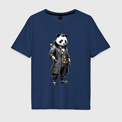 Мужская футболка оверсайз Панда стимпанк