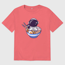 Футболка оверсайз мужская Ramen spaceman, цвет: коралловый