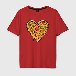 Футболка оверсайз мужская Pizza heart, цвет: красный