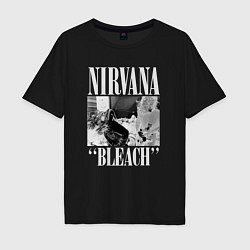 Футболка оверсайз мужская Nirvana bleach black album, цвет: черный