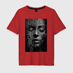 Мужская футболка оверсайз Нейросети-абстрактное лицо девушки
