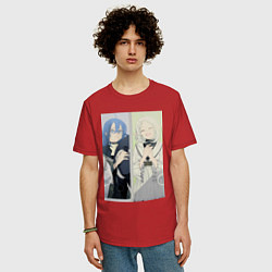 Футболка оверсайз мужская Реинкарнация безработного Рокси Мигурдия Сильфиетт, цвет: красный — фото 2