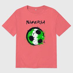 Футболка оверсайз мужская Сборная Нигерии, цвет: коралловый