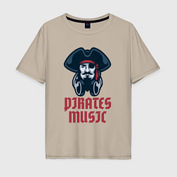 Мужская футболка оверсайз Пиратская музыка