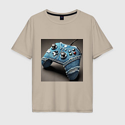 Мужская футболка оверсайз Джинсовый геймпад для видеоигр