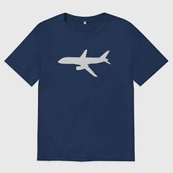 Футболка оверсайз мужская Белый облик Superjet-100, цвет: тёмно-синий