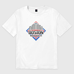 Мужская футболка оверсайз Массачусетс Бостон