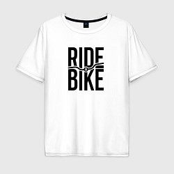 Футболка оверсайз мужская Black ride bike, цвет: белый