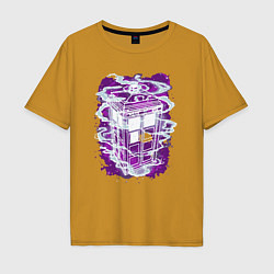 Мужская футболка оверсайз Tardis violet