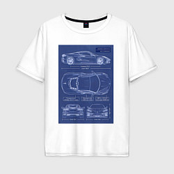 Мужская футболка оверсайз Chevrolet Corvette чертеж