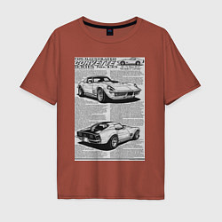 Футболка оверсайз мужская Chevrolet Corvette, цвет: кирпичный